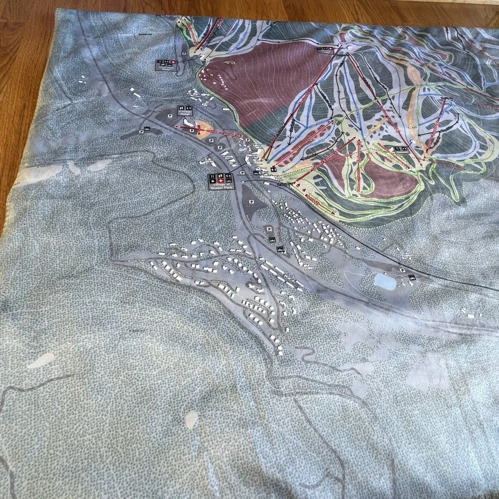 Winter Park Ski Map Throw‎ Blanket Polyester Terry Tash SkiMap Art